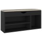 Schuhbank mit Kissen Schwarz 104x30x49 cm Holzwerkstoff Schuhbank mit Kissen Schwarz 104x30x49 cm Holzwerkstoff