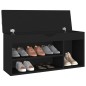 Schuhbank mit Kissen Schwarz 104x30x49 cm Holzwerkstoff Schuhbank mit Kissen Schwarz 104x30x49 cm Holzwerkstoff
