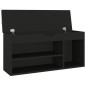 Schuhbank mit Kissen Schwarz 104x30x49 cm Holzwerkstoff Schuhbank mit Kissen Schwarz 104x30x49 cm Holzwerkstoff