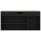 Schuhbank mit Kissen Schwarz 104x30x49 cm Holzwerkstoff Schuhbank mit Kissen Schwarz 104x30x49 cm Holzwerkstoff