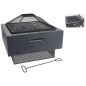 ProGarden Feuerschale mit Grillrost Quadratisch Grau 52,5x52,5x18,5 cm ProGarden Feuerschale mit Grillrost Quadratisch Grau 52,5x52,5x18,5 cm
