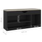 Schuhbank mit Kissen Schwarz 104x30x49 cm Holzwerkstoff Schuhbank mit Kissen Schwarz 104x30x49 cm Holzwerkstoff