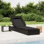 Sonnenliege mit Faltdach Schwarz 213x63x97 cm Poly Rattan Sonnenliege mit Faltdach Schwarz 213x63x97 cm Poly Rattan