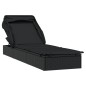 Sonnenliege mit Faltdach Schwarz 213x63x97 cm Poly Rattan Sonnenliege mit Faltdach Schwarz 213x63x97 cm Poly Rattan