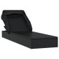 Sonnenliege mit Faltdach Schwarz 213x63x97 cm Poly Rattan Sonnenliege mit Faltdach Schwarz 213x63x97 cm Poly Rattan