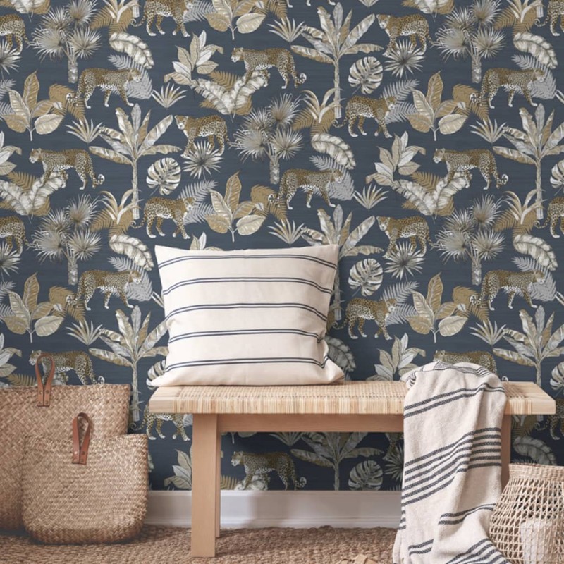 DUTCH WALLCOVERINGS Tapete Leoparden-Motiv Schwarz und Beige DUTCH WALLCOVERINGS Tapete Leoparden-Motiv Schwarz und Beige