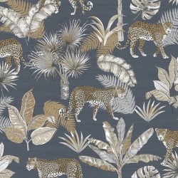 DUTCH WALLCOVERINGS Tapete Leoparden-Motiv Schwarz und Beige
