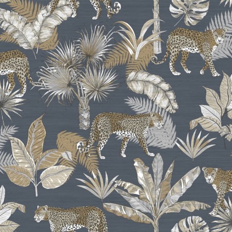 DUTCH WALLCOVERINGS Tapete Leoparden-Motiv Schwarz und Beige