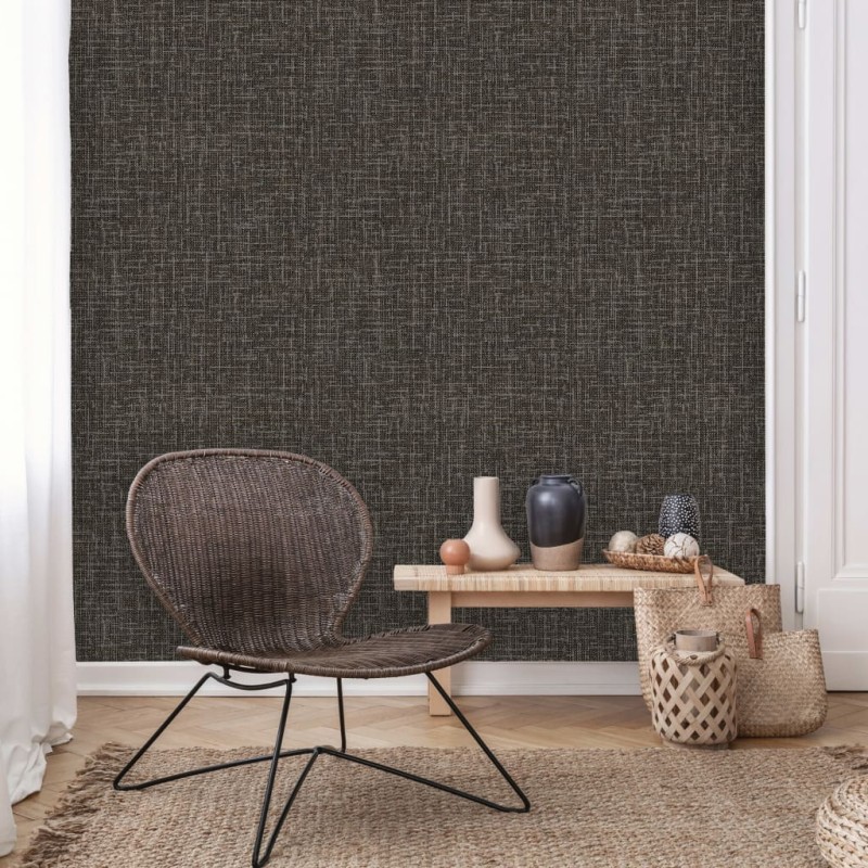 DUTCH WALLCOVERINGS Tapete Fadenmuster Schwarz DUTCH WALLCOVERINGS Tapete Fadenmuster Schwarz