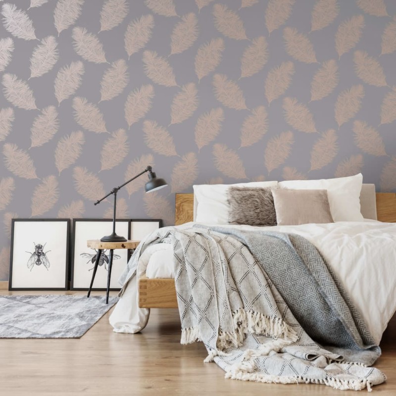 DUTCH WALLCOVERINGS Tapete Fawning Feather Grau und Rotgolden DUTCH WALLCOVERINGS Tapete Fawning Feather Grau und Rotgolden