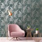 DUTCH WALLCOVERINGS Tapete Pfauen-Motiv Grün und Silbern DUTCH WALLCOVERINGS Tapete Pfauen-Motiv Grün und Silbern