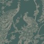 DUTCH WALLCOVERINGS Tapete Pfauen-Motiv Grün und Silbern DUTCH WALLCOVERINGS Tapete Pfauen-Motiv Grün und Silbern