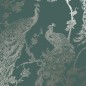 DUTCH WALLCOVERINGS Tapete Pfauen-Motiv Grün und Silbern DUTCH WALLCOVERINGS Tapete Pfauen-Motiv Grün und Silbern