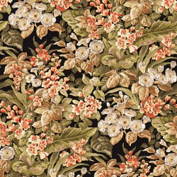 DUTCH WALLCOVERINGS Tapete Blumenmuster Schwarz