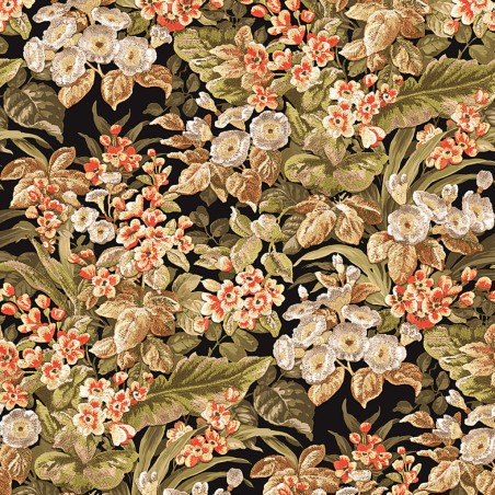 DUTCH WALLCOVERINGS Tapete Blumenmuster Schwarz