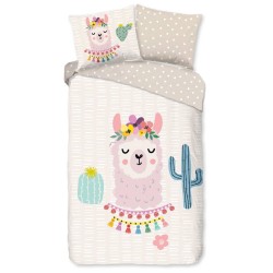 Good Morning Kinder-Bettwäsche-Set LLAMA 140x200/220 cm Mehrfarbig