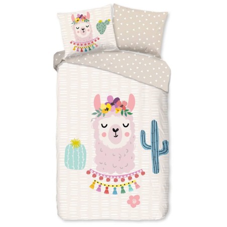 Good Morning Kinder-Bettwäsche-Set LLAMA 140x200/220 cm Mehrfarbig