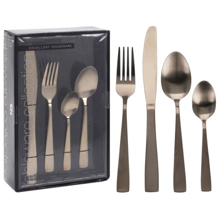 Excellent Houseware 16-tlg. Besteckset Mattgold
