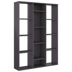 vidaXL Raumteiler/Bücherregal Hochglanz-Grau 100x24x140 cm