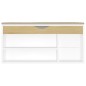 Schuhbank mit Kissen Weiß Sonoma-Eiche 104x30x49cm Schuhbank mit Kissen Weiß Sonoma-Eiche 104x30x49cm