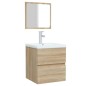 vidaXL Badschrank mit Spiegel Sonoma-Eiche Holzwerkstoff vidaXL Badschrank mit Spiegel Sonoma-Eiche Holzwerkstoff