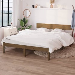 vidaXL Massivholzbett Honigbraun Kiefer 135x190 cm