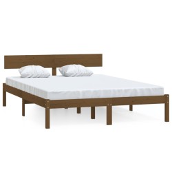 vidaXL Massivholzbett Honigbraun Kiefer 135x190 cm