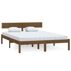vidaXL Massivholzbett Honigbraun Kiefer 140x190 cm