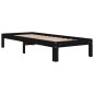 vidaXL Massivholzbett Schwarz 75x190 cm vidaXL Massivholzbett Schwarz 75x190 cm