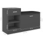 Schuhbank Grau 94,5x31x57 cm Holzwerkstoff Schuhbank Grau 94,5x31x57 cm Holzwerkstoff