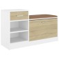 Schuhbank Weiß und Sonoma-Eiche 94,5x31x57 cm Holzwerkstoff Schuhbank Weiß und Sonoma-Eiche 94,5x31x57 cm Holzwerkstoff