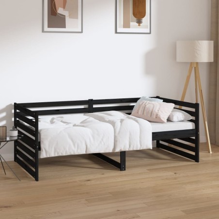 vidaXL Tagesbett Schwarz 90x190 cm Massivholz Kiefer