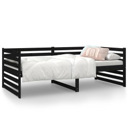 vidaXL Tagesbett Schwarz 90x190 cm Massivholz Kiefer