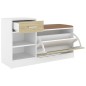 Schuhbank Weiß und Sonoma-Eiche 94,5x31x57 cm Holzwerkstoff Schuhbank Weiß und Sonoma-Eiche 94,5x31x57 cm Holzwerkstoff