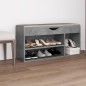 vidaXL Schuhbank mit Kissen Betongrau 104x30x49 cm Holzwerkstoff vidaXL Schuhbank mit Kissen Betongrau 104x30x49 cm Holzwerkstoff