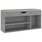 vidaXL Schuhbank mit Kissen Betongrau 104x30x49 cm Holzwerkstoff vidaXL Schuhbank mit Kissen Betongrau 104x30x49 cm Holzwerkstoff