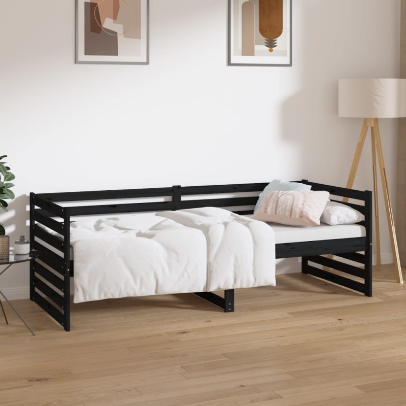 vidaXL Tagesbett Schwarz 80x200 cm Massivholz Kiefer vidaXL Tagesbett Schwarz 80x200 cm Massivholz Kiefer