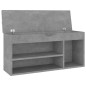 vidaXL Schuhbank mit Kissen Betongrau 104x30x49 cm Holzwerkstoff vidaXL Schuhbank mit Kissen Betongrau 104x30x49 cm Holzwerkstoff