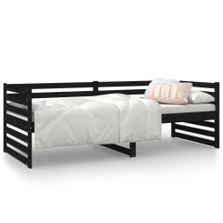 vidaXL Tagesbett Schwarz 80x200 cm Massivholz Kiefer