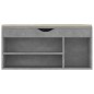 vidaXL Schuhbank mit Kissen Betongrau 104x30x49 cm Holzwerkstoff vidaXL Schuhbank mit Kissen Betongrau 104x30x49 cm Holzwerkstoff