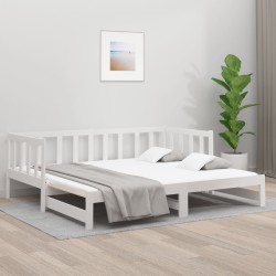 vidaXL Tagesbett Ausziehbar Weiß 2x(80x200) cm Massivholz Kiefer