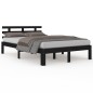 vidaXL Massivholzbett Schwarz 135x190 cm vidaXL Massivholzbett Schwarz 135x190 cm