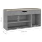 vidaXL Schuhbank mit Kissen Betongrau 104x30x49 cm Holzwerkstoff vidaXL Schuhbank mit Kissen Betongrau 104x30x49 cm Holzwerkstoff