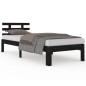 vidaXL Massivholzbett Schwarz 100x200 cm vidaXL Massivholzbett Schwarz 100x200 cm