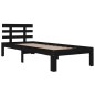 vidaXL Massivholzbett Schwarz 100x200 cm vidaXL Massivholzbett Schwarz 100x200 cm