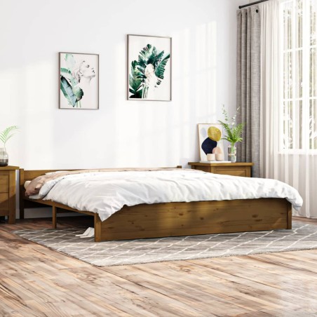 vidaXL Massivholzbett Honigbraun 180x200 cm