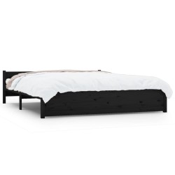 vidaXL Massivholzbett Schwarz 200x200 cm