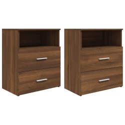 vidaXL Nachttische 2 Stk. Braun Eichen-Optik 50x32x60 cm