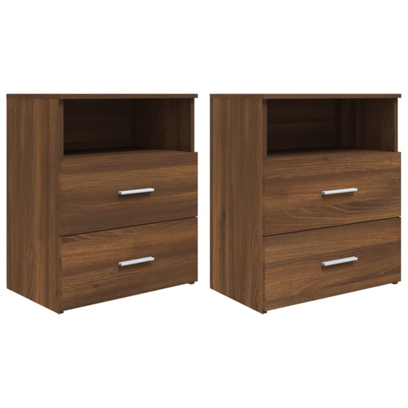 vidaXL Nachttische 2 Stk. Braun Eichen-Optik 50x32x60 cm vidaXL Nachttische 2 Stk. Braun Eichen-Optik 50x32x60 cm