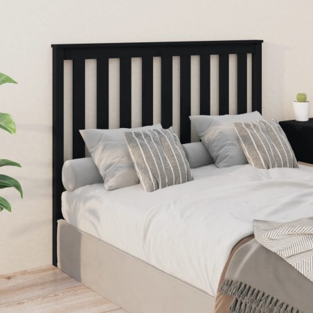 vidaXL Kopfteil Schwarz 141x6x101 cm Massivholz Kiefer